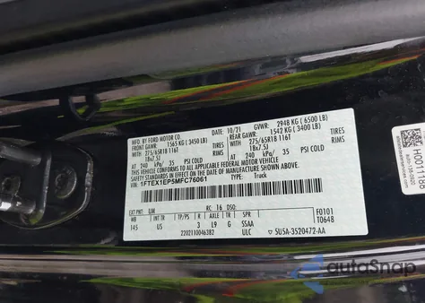 2021 Ford F-150 Xlt z USA, uszkodzony, nr VIN 1FTEX1EP5MFC76061